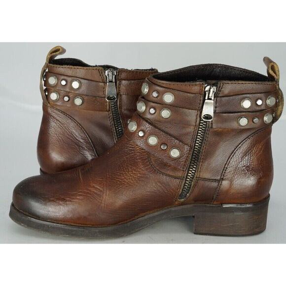 L’idea Ankle Boots By Lori Size 39.5 M Leather Studded with ziper Italy 8.5-9 US - Picture 6 of 9